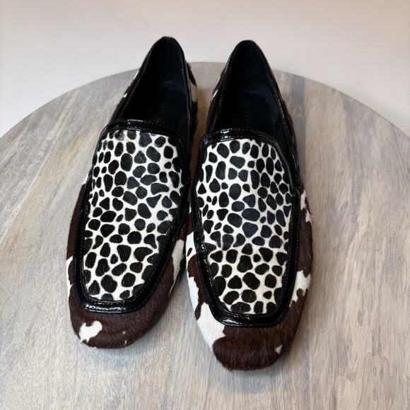Donald J Pliner Women's Rezza Mixed Print Calf Hair Slippers Shoes US Size 6.5 M - Picture 1 of 10